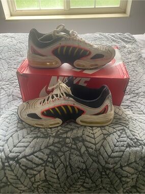 Nike White Black Red Yellow Tailwind IV Retro Running Sneakers